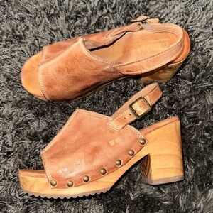 BED|STU Tan Leather Mules